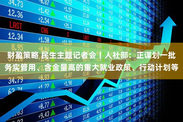 财盈策略 民生主题记者会丨人社部：正谋划一批务实管用、含金量高的重大就业政策、行动计划等